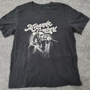Miranda Lambert T-Shirt Womens Size L Black Graphic Concert Short Sleeve Tee